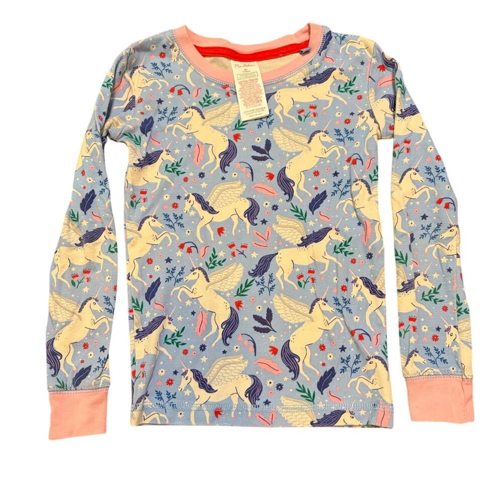 Mini Boden Pegasus Unicorn Pajamas Girls 6Y 116 Blue 2 Pc